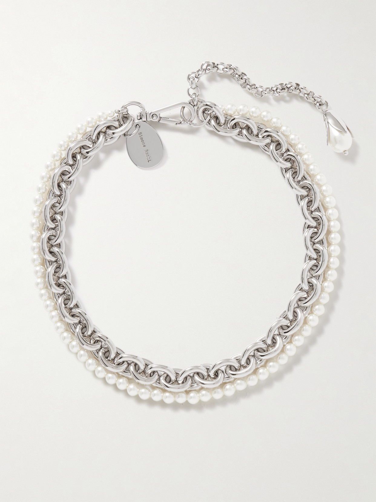 Simone Rocha Silver-tone Faux Pearl Necklace
