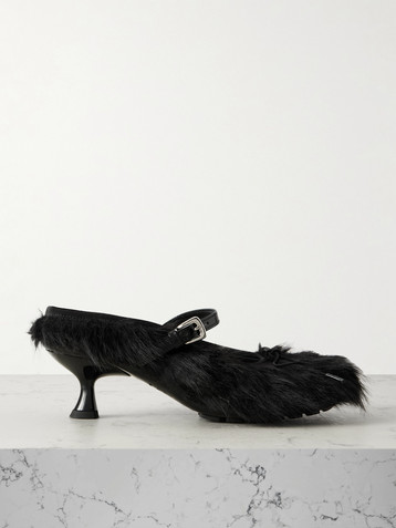 Simone Rocha Leather-trimmed plush pumps