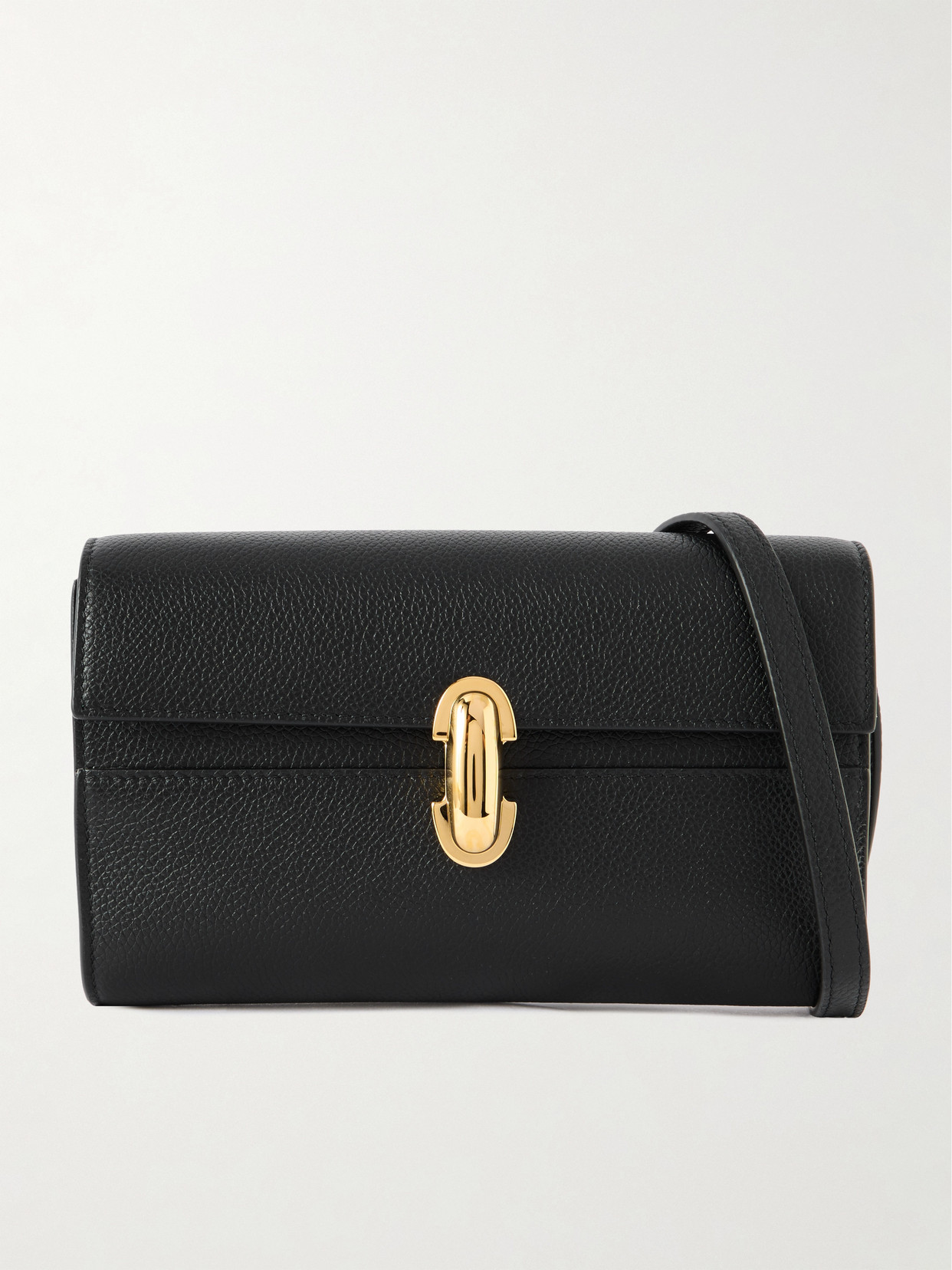 Savette Symmetry Mini Textured-leather Shoulder Bag In Black