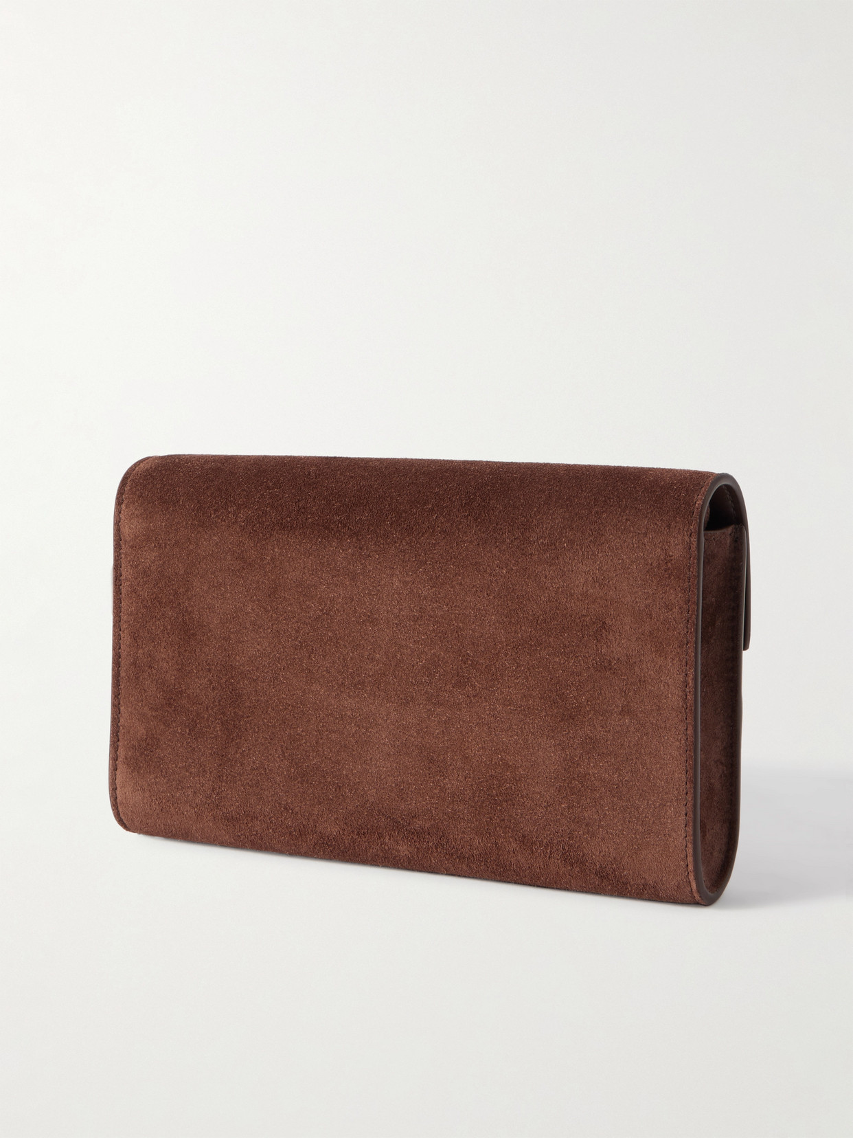 Savette Symmetry Mini Suede Crossbody Bag In Brown