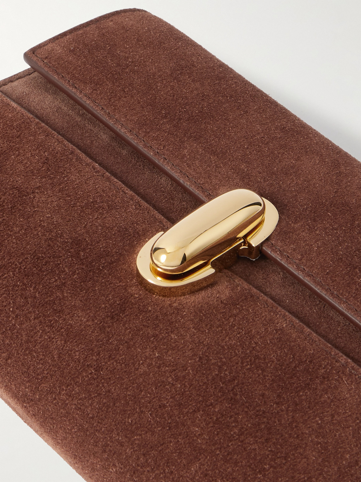 Savette Symmetry Mini Suede Crossbody Bag In Brown