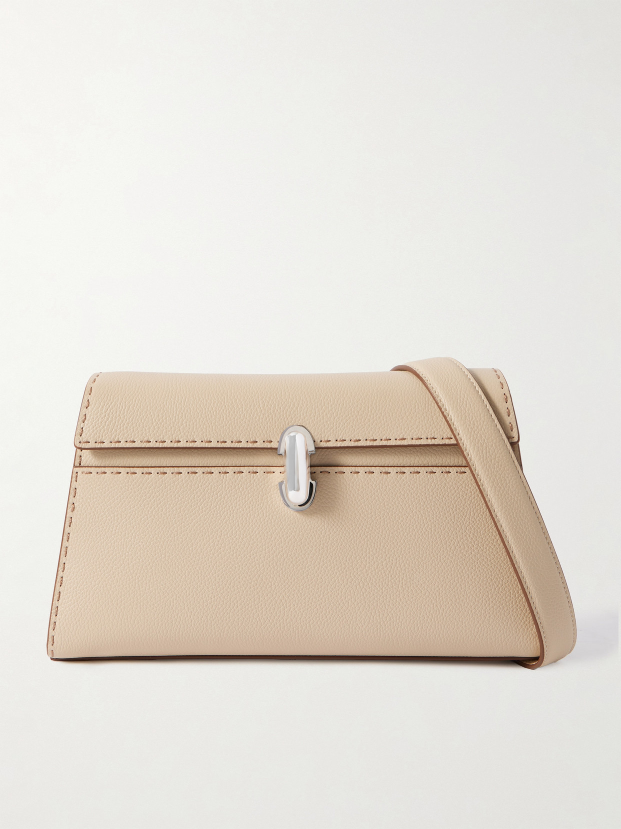 Savette Symmetry Textured-leather Shoulder Bag In White