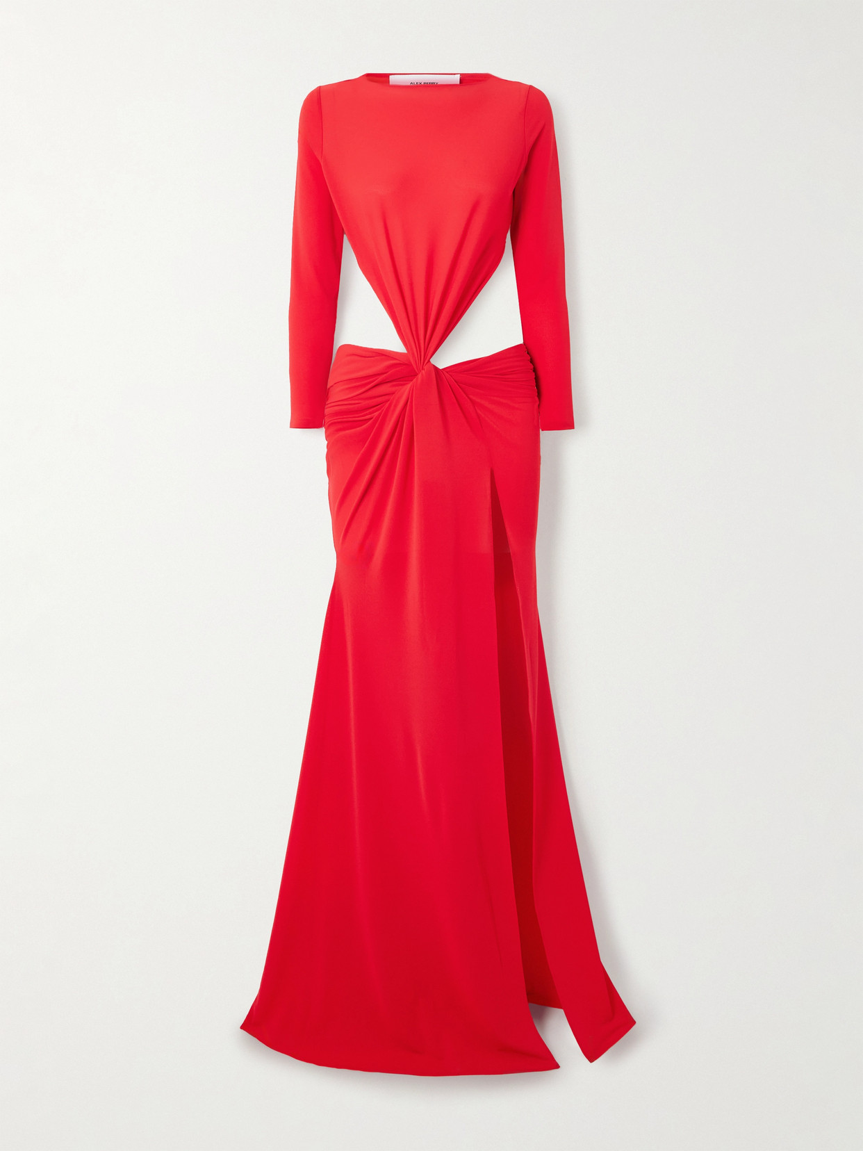 Alex Perry Open-back Twisted-front Recycled-crepe Gown In Red