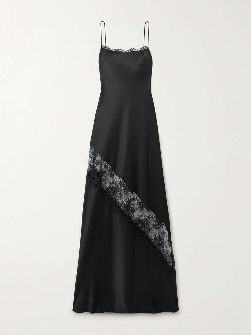 Alex Perry Lace-trimmed Satin Gown