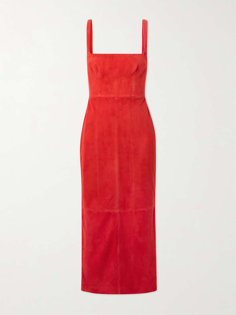 Alex Perry Singlet Suede Midi Dress