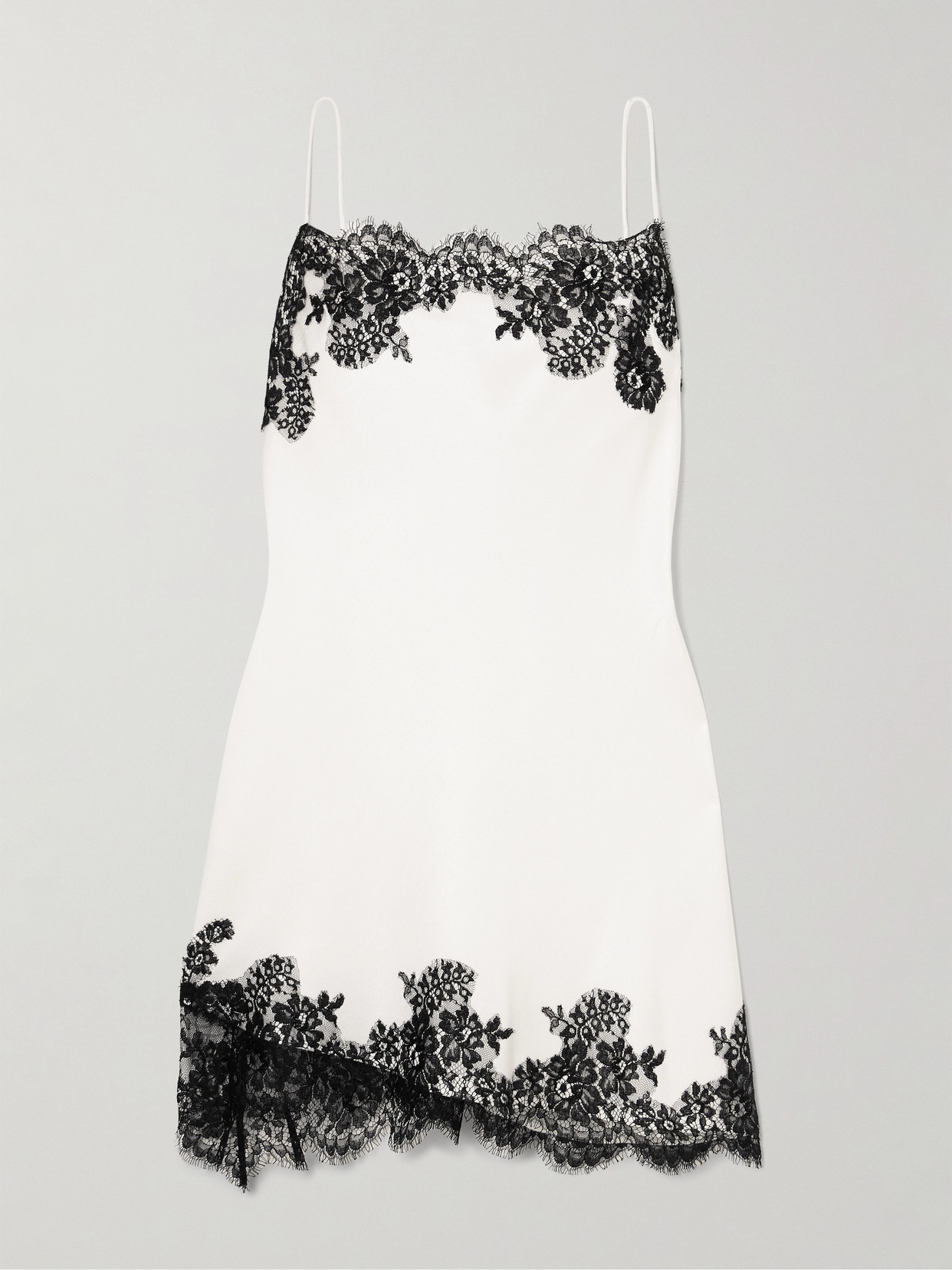 Alex Perry Lace-trimmed Satin-crepe Mini Dress In White
