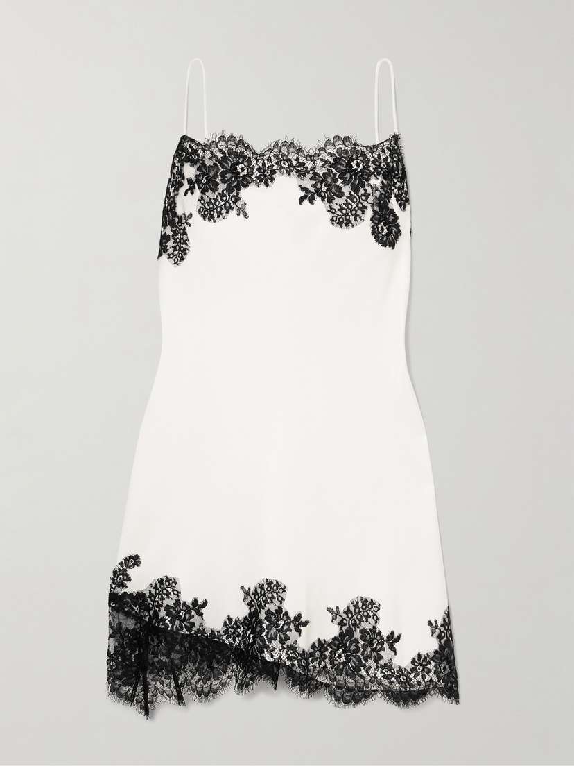 Alex Perry Lace-trimmed Satin-crepe Mini Dress