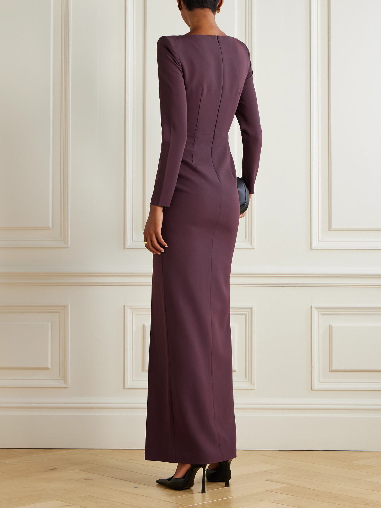 Alex Perry Crepe Gown In Purple