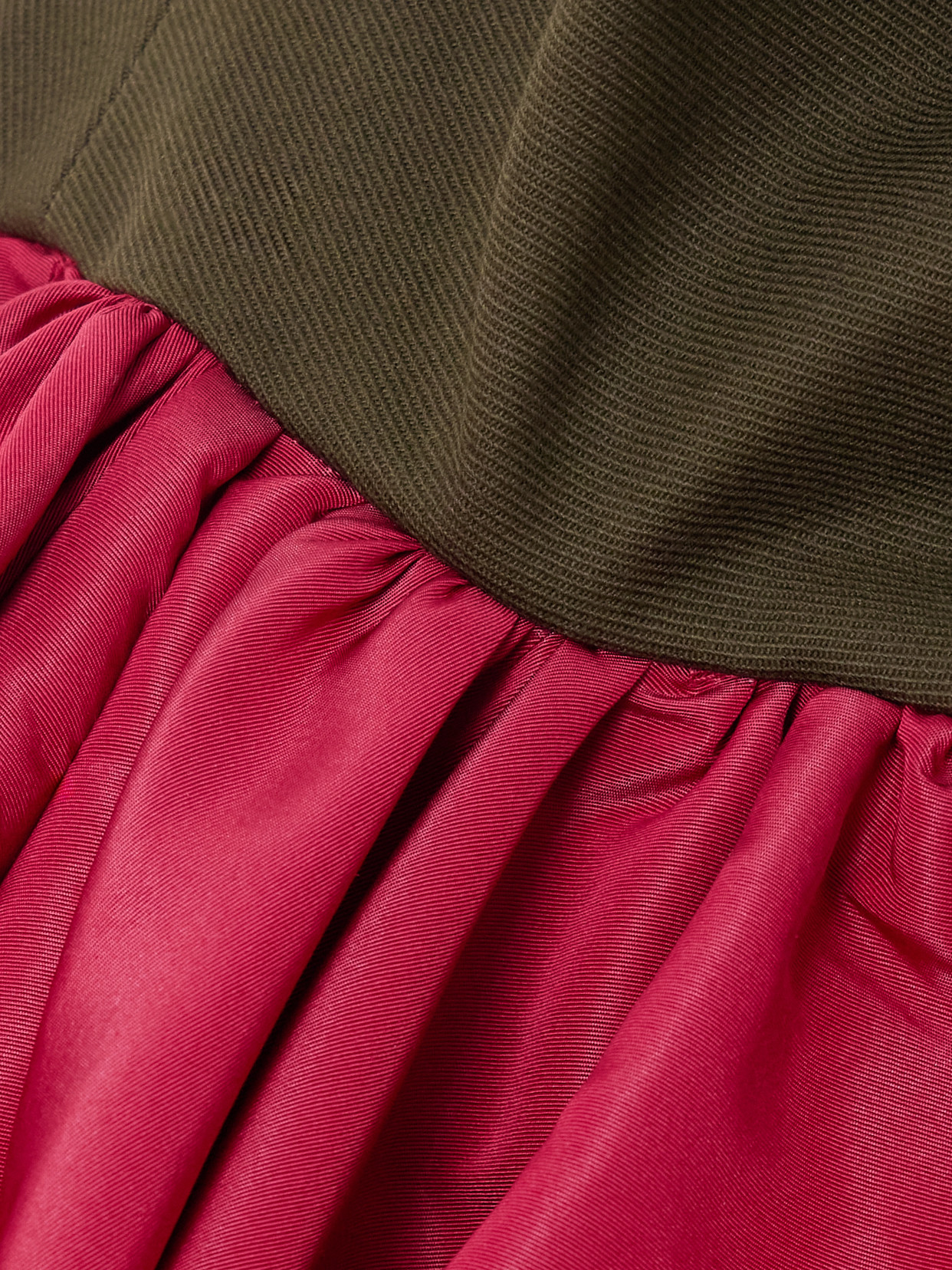 Christopher John Rogers Halterneck Silk And Cotton-blend Twill Top In Red