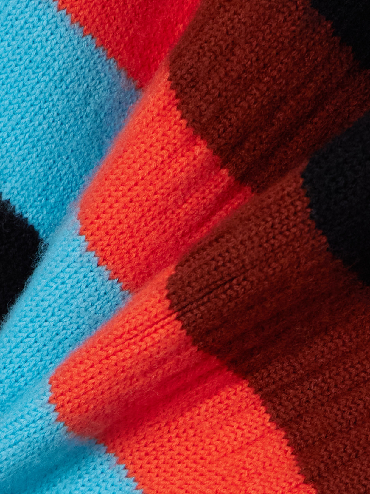 Striped Ribbed Wool-Blend Turtleneck Sweater