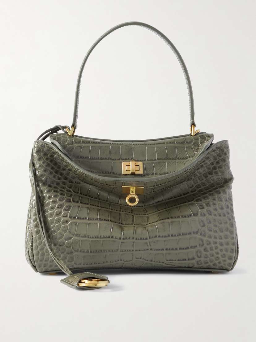Balenciaga Rodeo Small Croc-effect Leather Tote