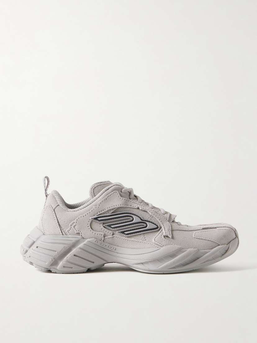 Balenciaga Monday Rubber-trimmed Leather Sneakers