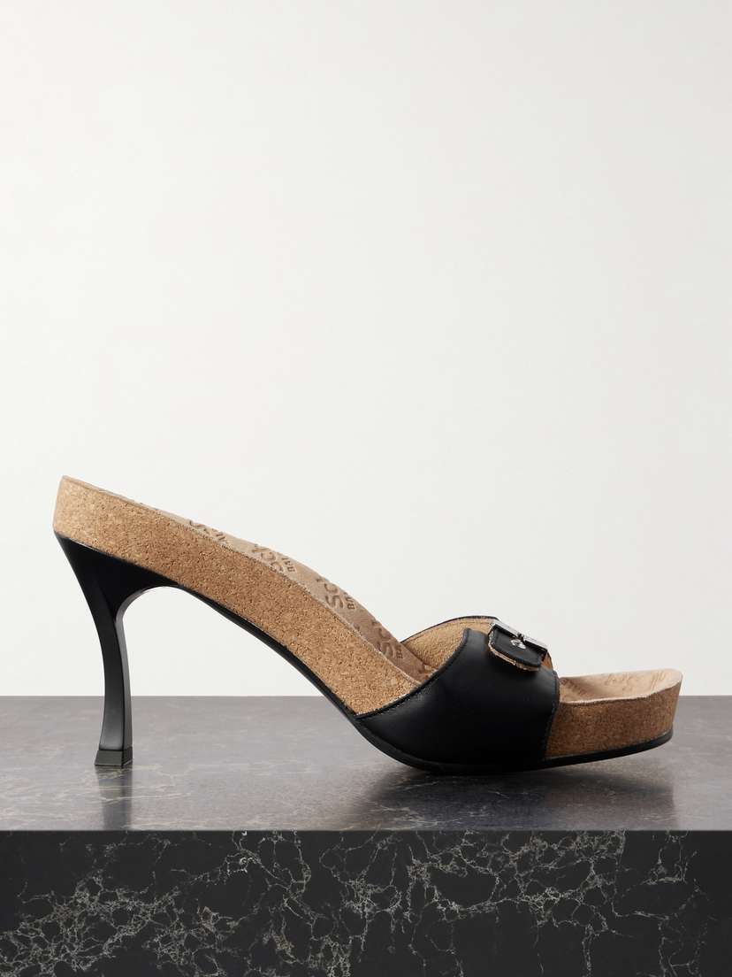 Balenciaga + Scholl Embellished Leather Mules