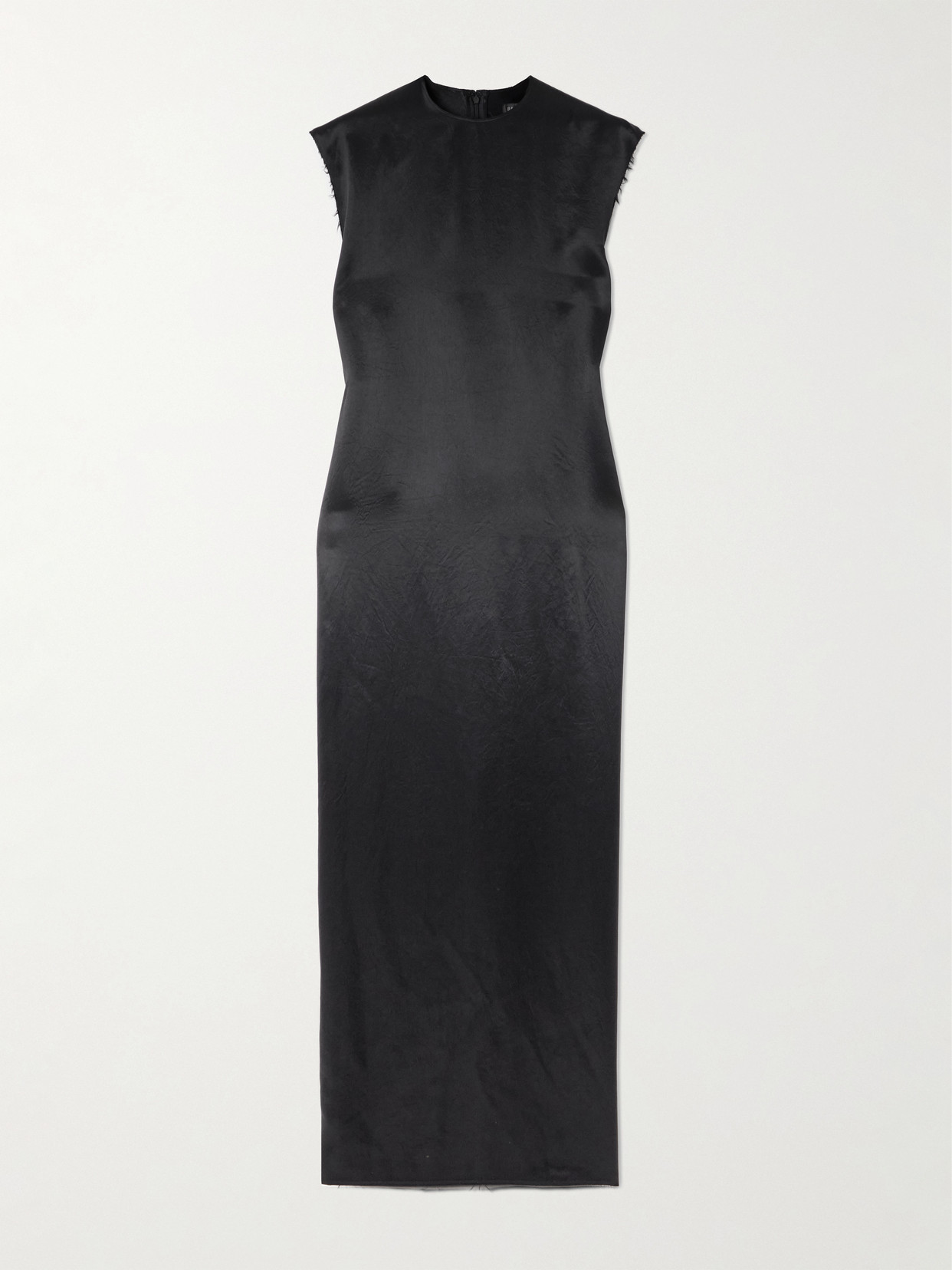 Balenciaga Frayed Satin Maxi Dress