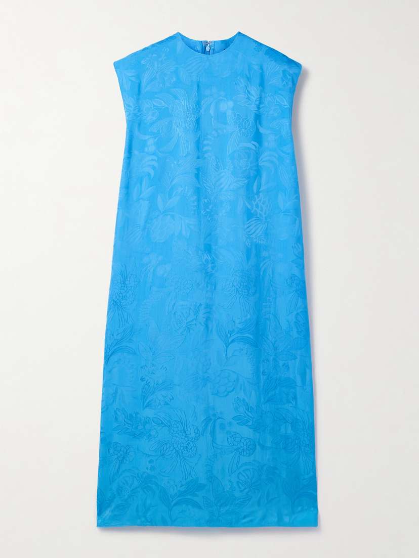 Balenciaga Satin-jacquard Midi Dress