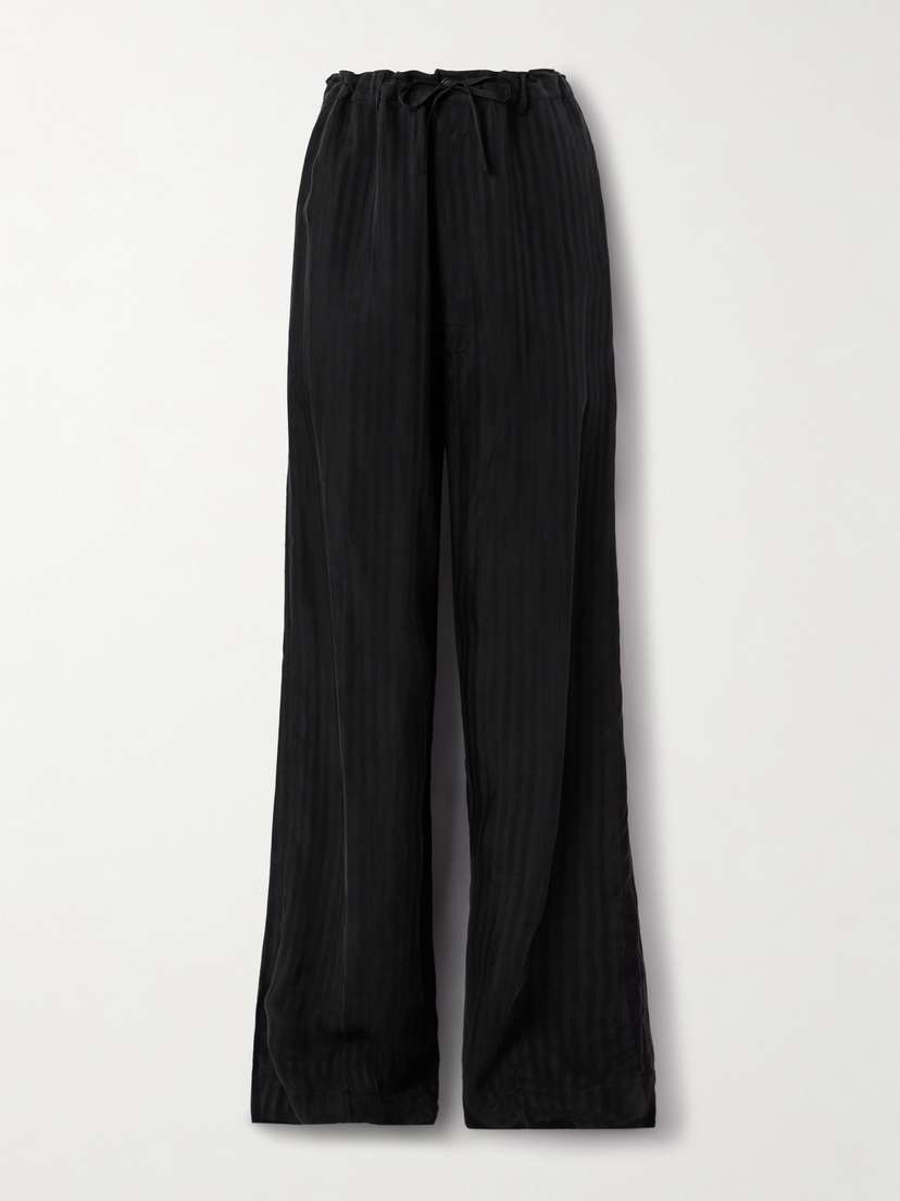 Balenciaga Striped Satin-jacquard Wide-leg Pants