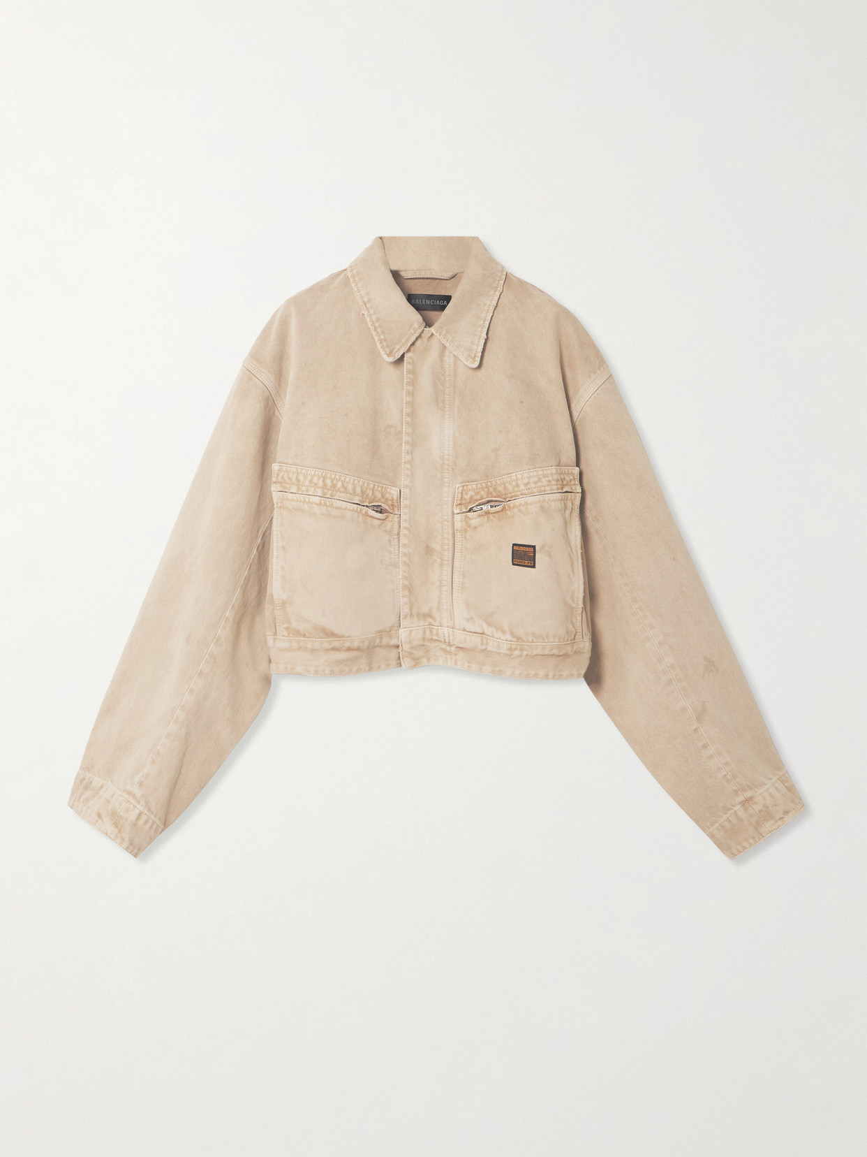 Balenciaga Women Workwear Crop Jacket In Neutral