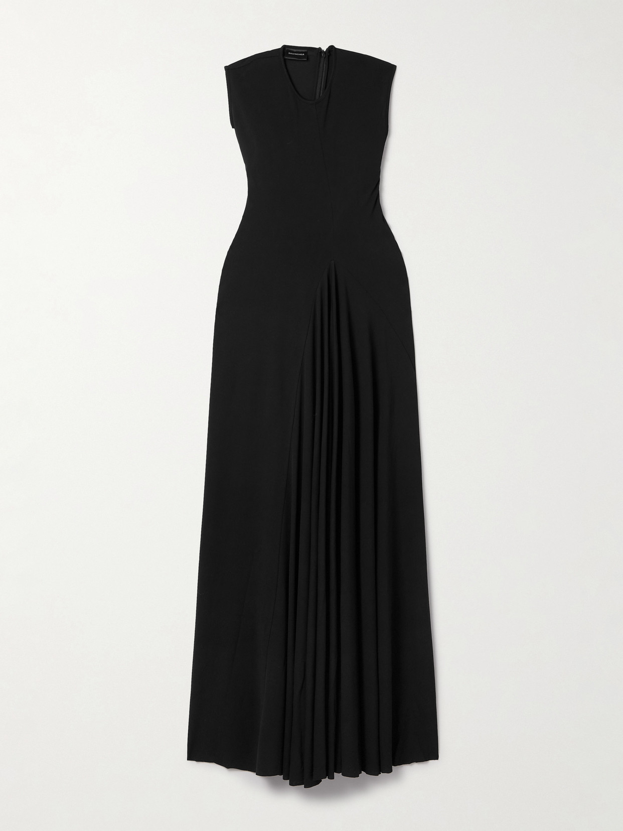 Balenciaga Draped Stretch-jersey Midi Dress In Black