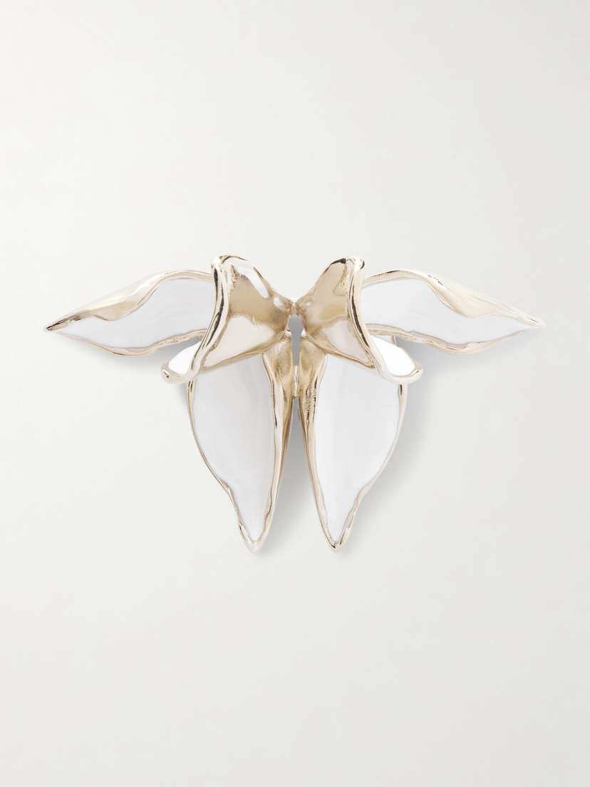 Erdem Flower Gold-tone And Enamel Brooch