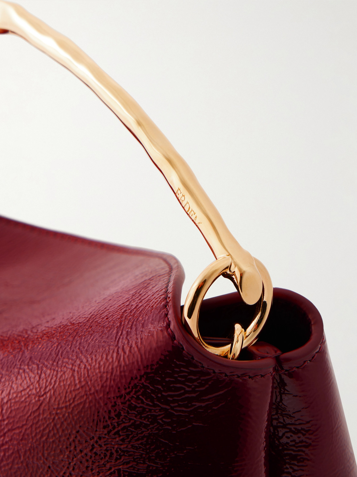 Erdem Bloom Midi Patent-leather Bag In Red