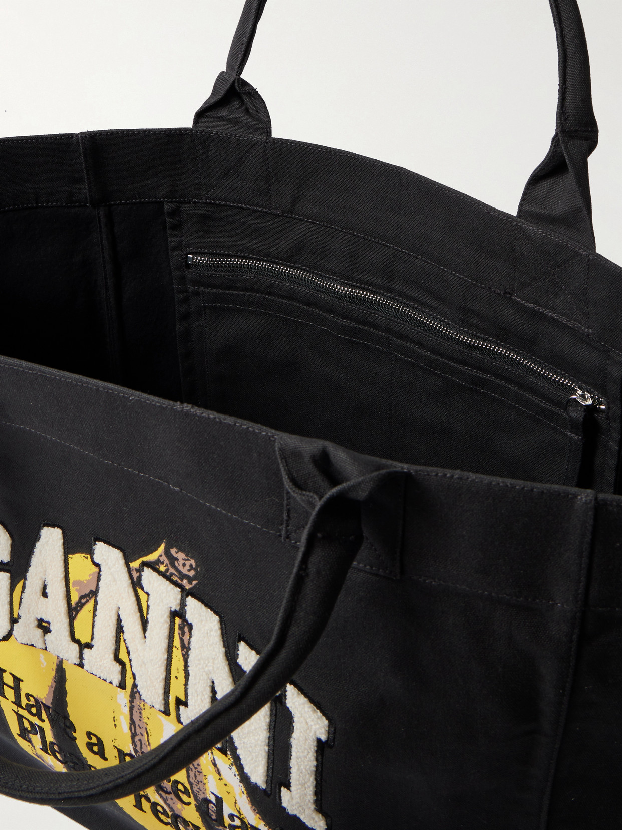 Ganni Printed Cotton-canvas Tote