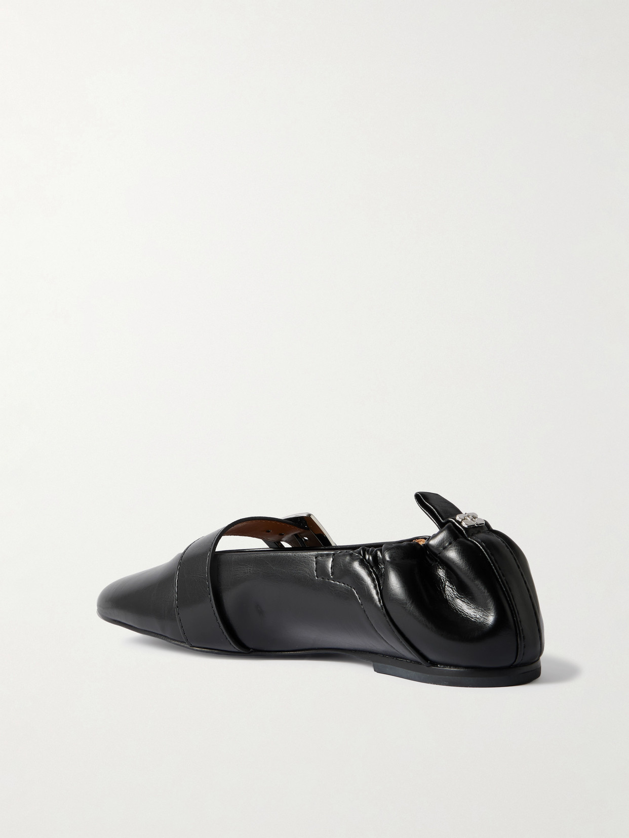 Ganni Buckled Oleatex® Ballet Flats