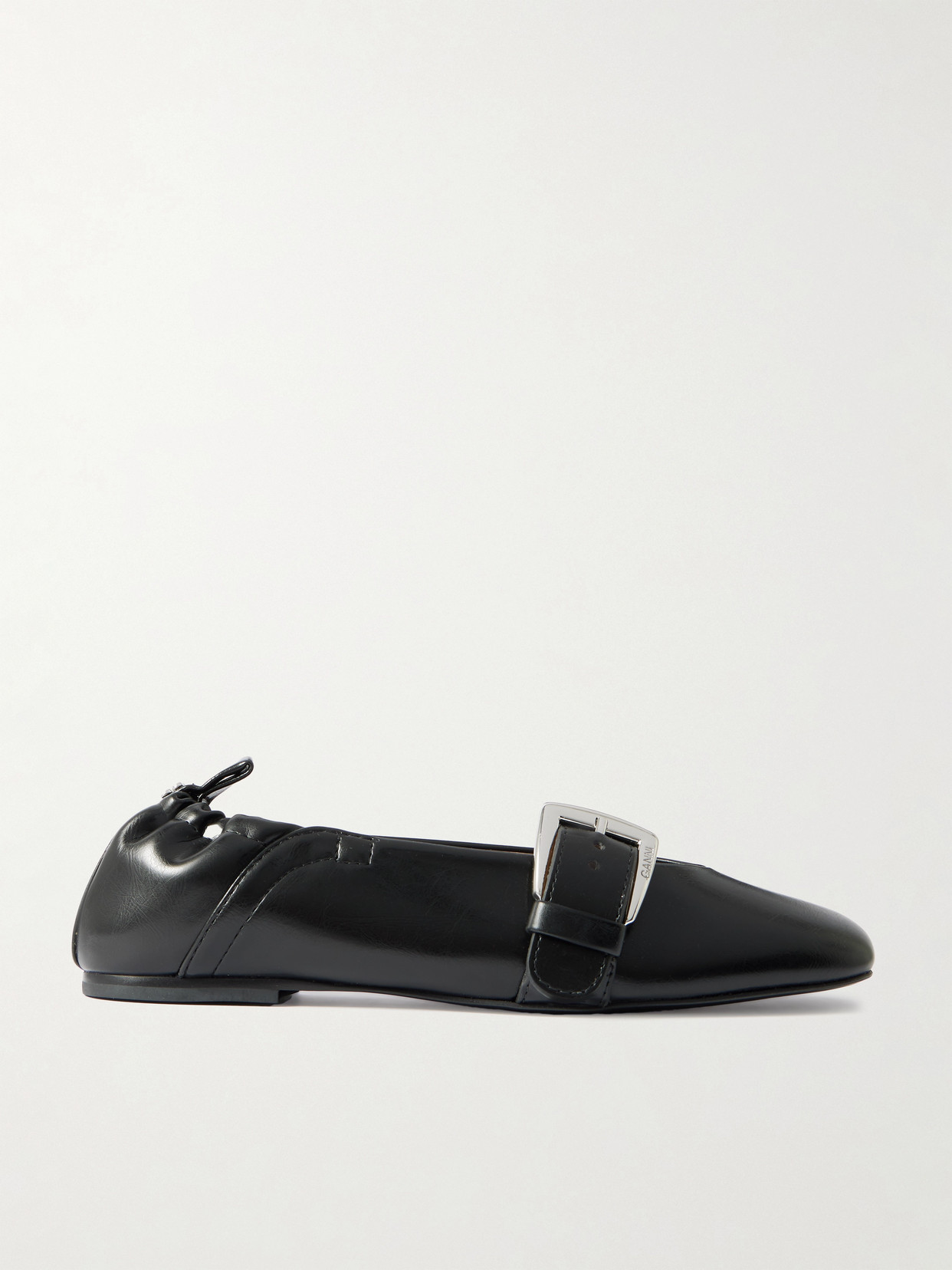 Ganni Buckled Oleatex® Ballet Flats