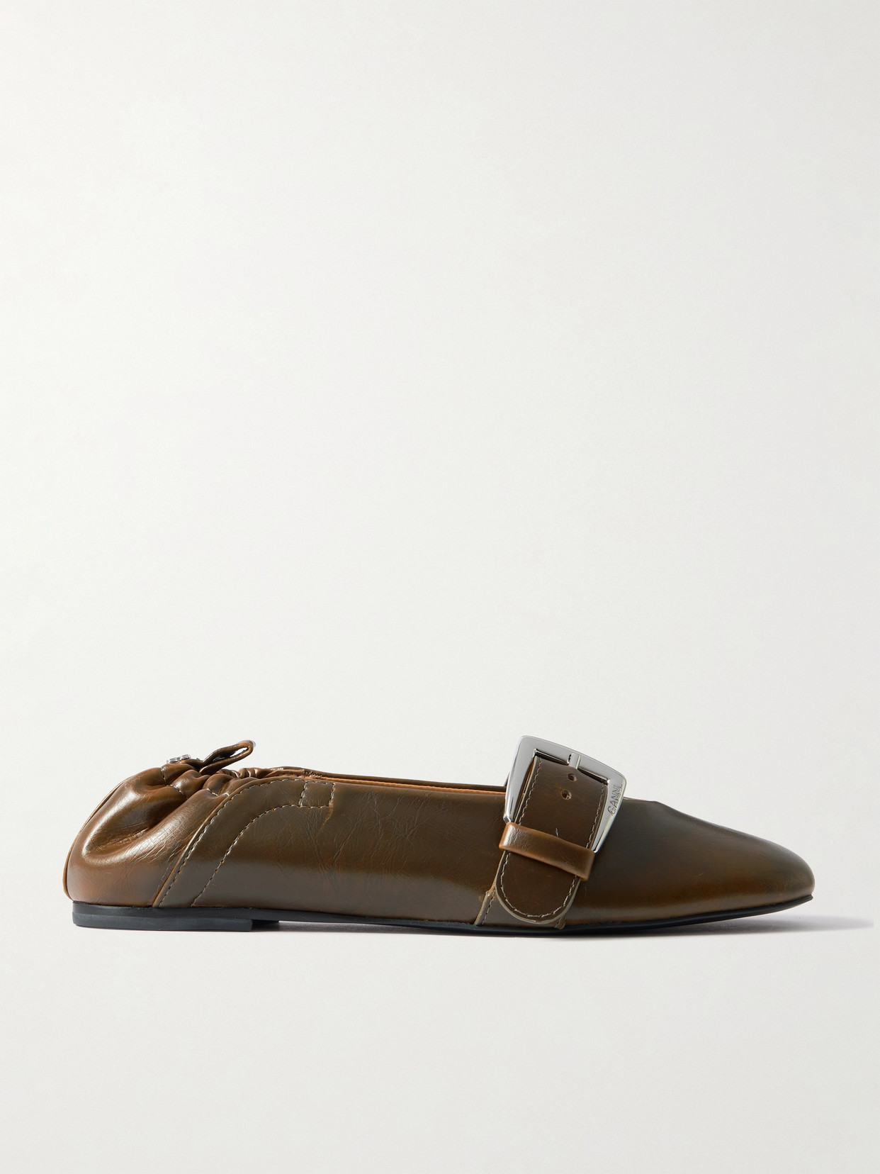 Ganni Buckled Oleatex® Ballet Flats