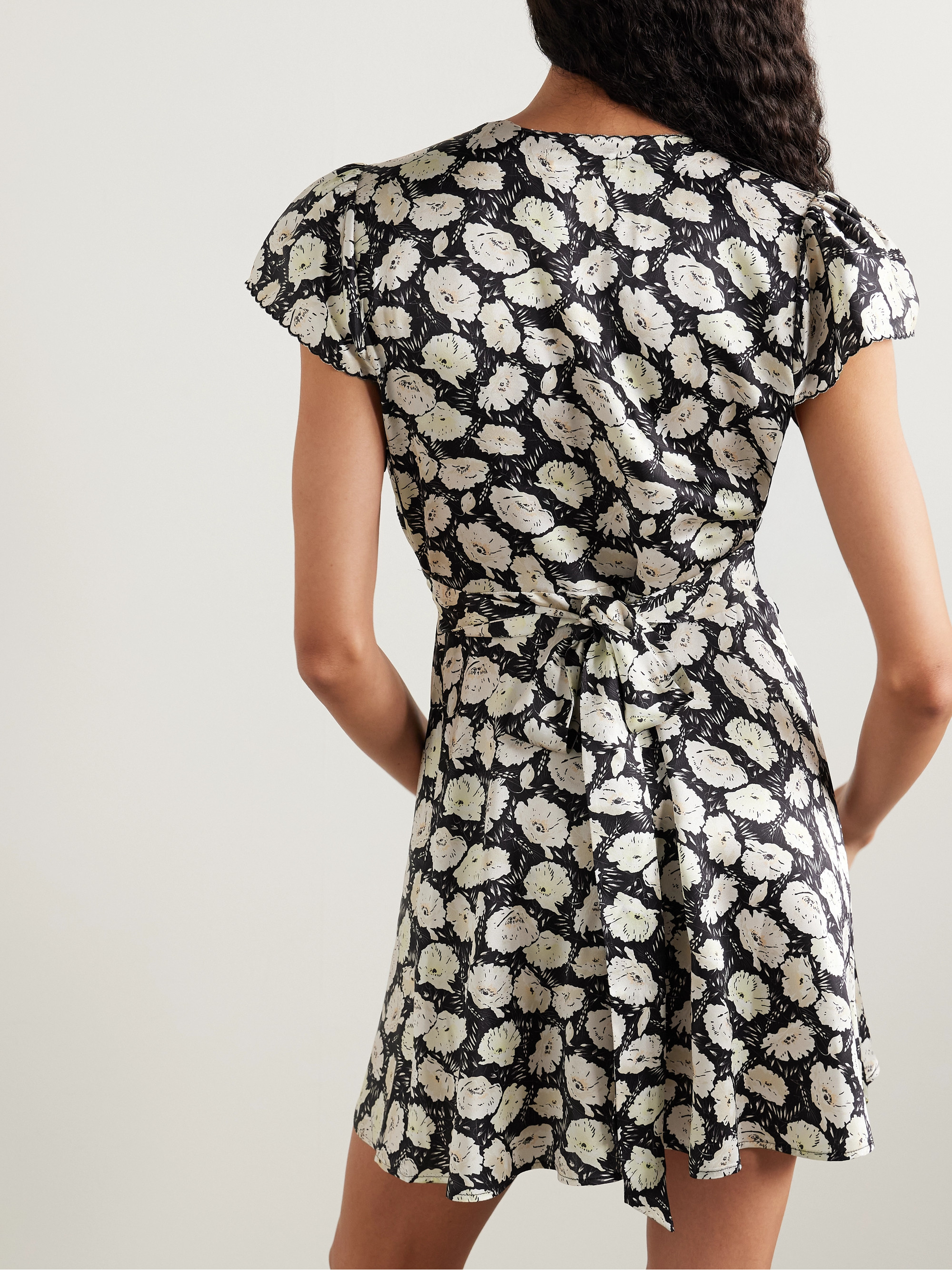 Dôen Dianne floral-print silk-satin mini dress