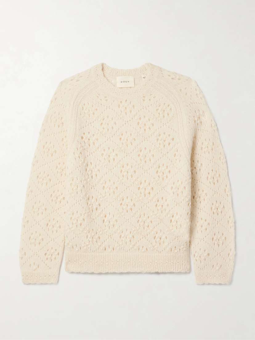 DÔEN Emiliana Pointelle-knit Alpaca-blend Sweater