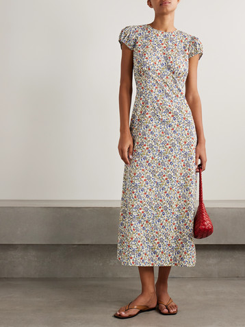 Dôen Rhodia floral-print organic cotton-voile midi dress