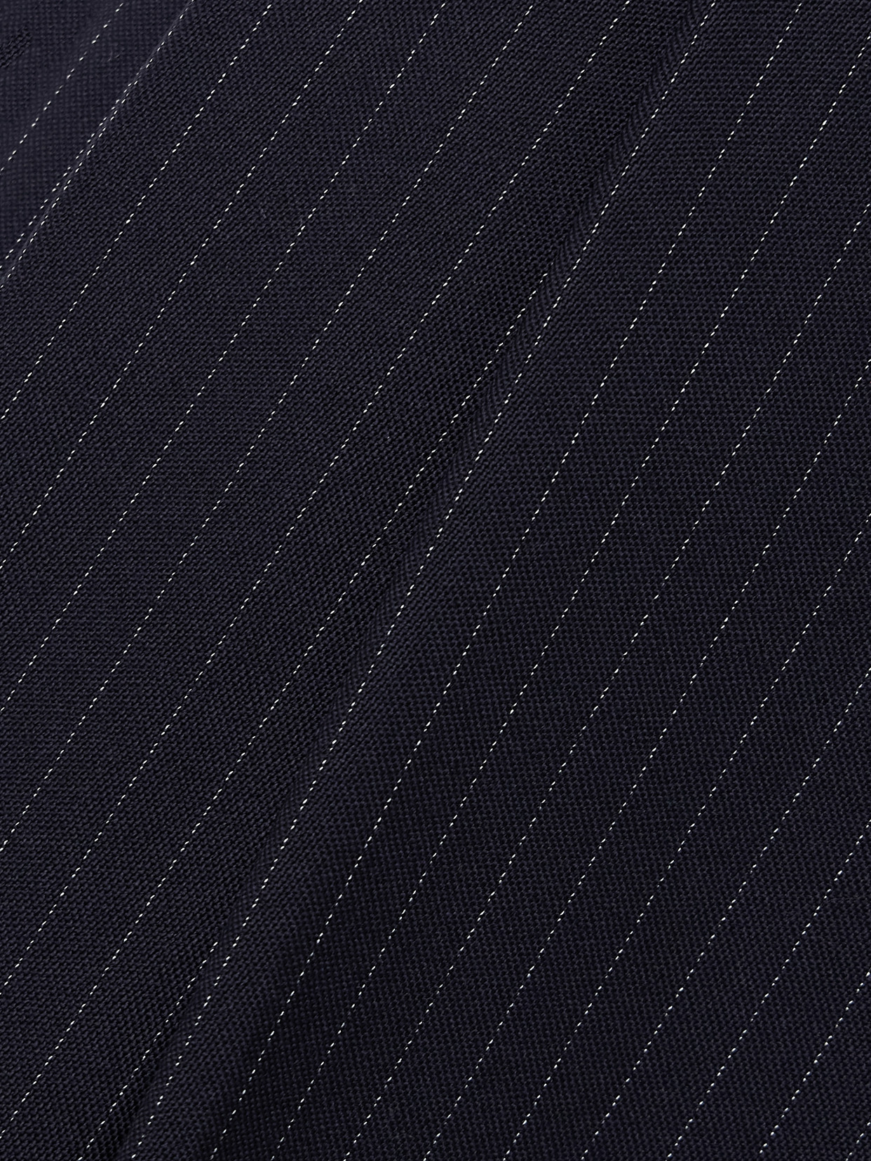 Another Tomorrow Pleated Pinstriped Wool-blend Wide-leg Pants In Blue