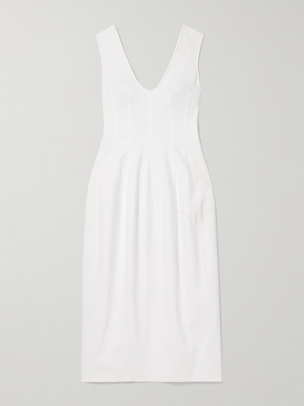 Another Tomorrow Organic Hemp-blend Midi Dress In Neutral
