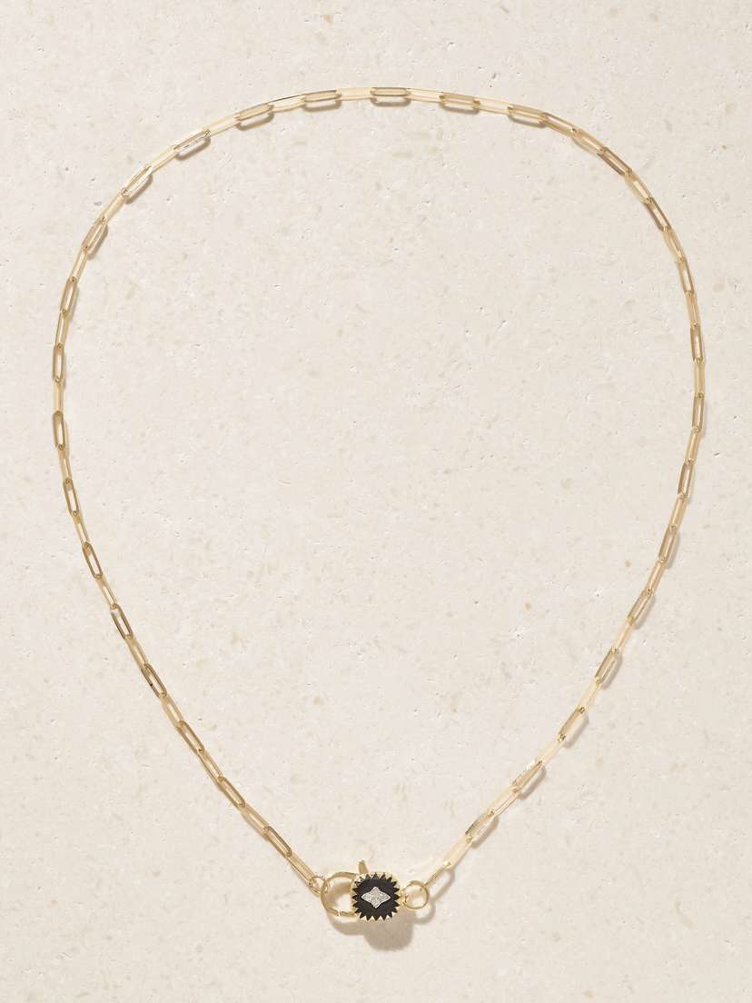 Pascale Monvoisin Ginger 9-karat Gold, Resin And Diamond Necklace