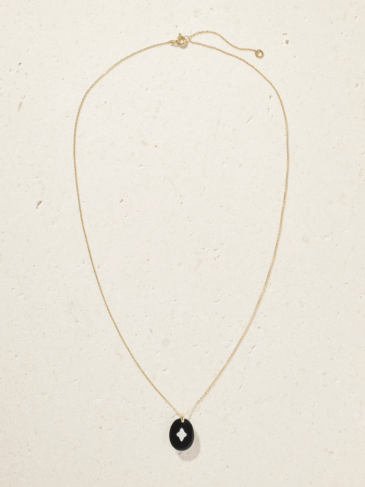 Pascale Monvoisin Gina 9-karat Gold Diamond And Resin Necklace In Black