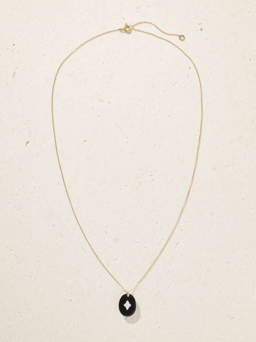 Pascale Monvoisin Gina 9-karat Gold Diamond And Resin Necklace