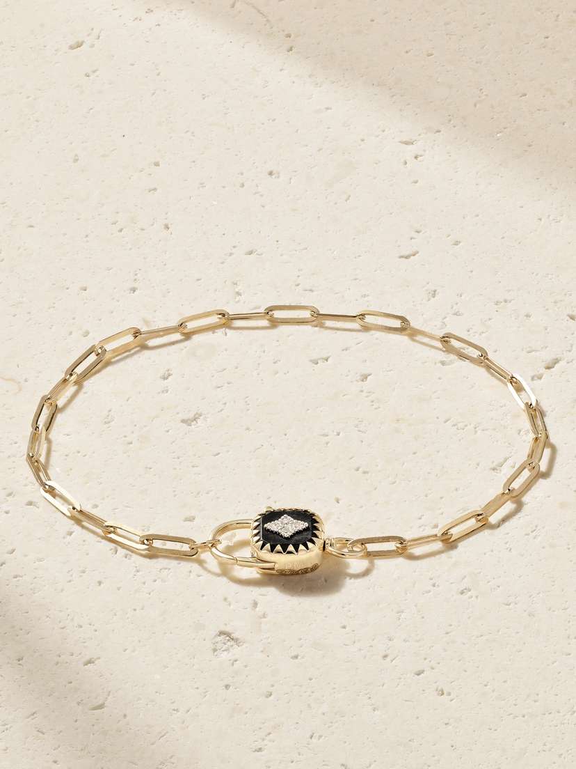 Pascale Monvoisin Ginger 9-karat Gold, Resin And Diamond Bracelet