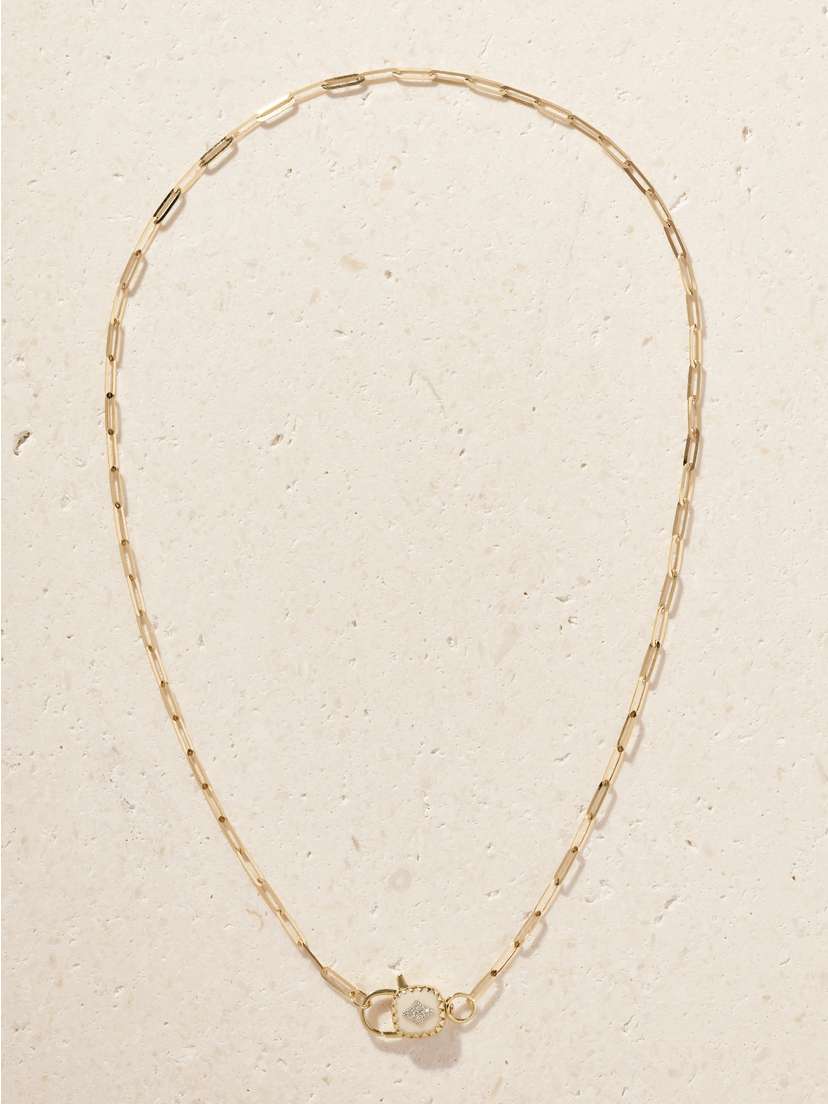Pascale Monvoisin Ginger 9-karat Gold, Resin And Diamond Necklace