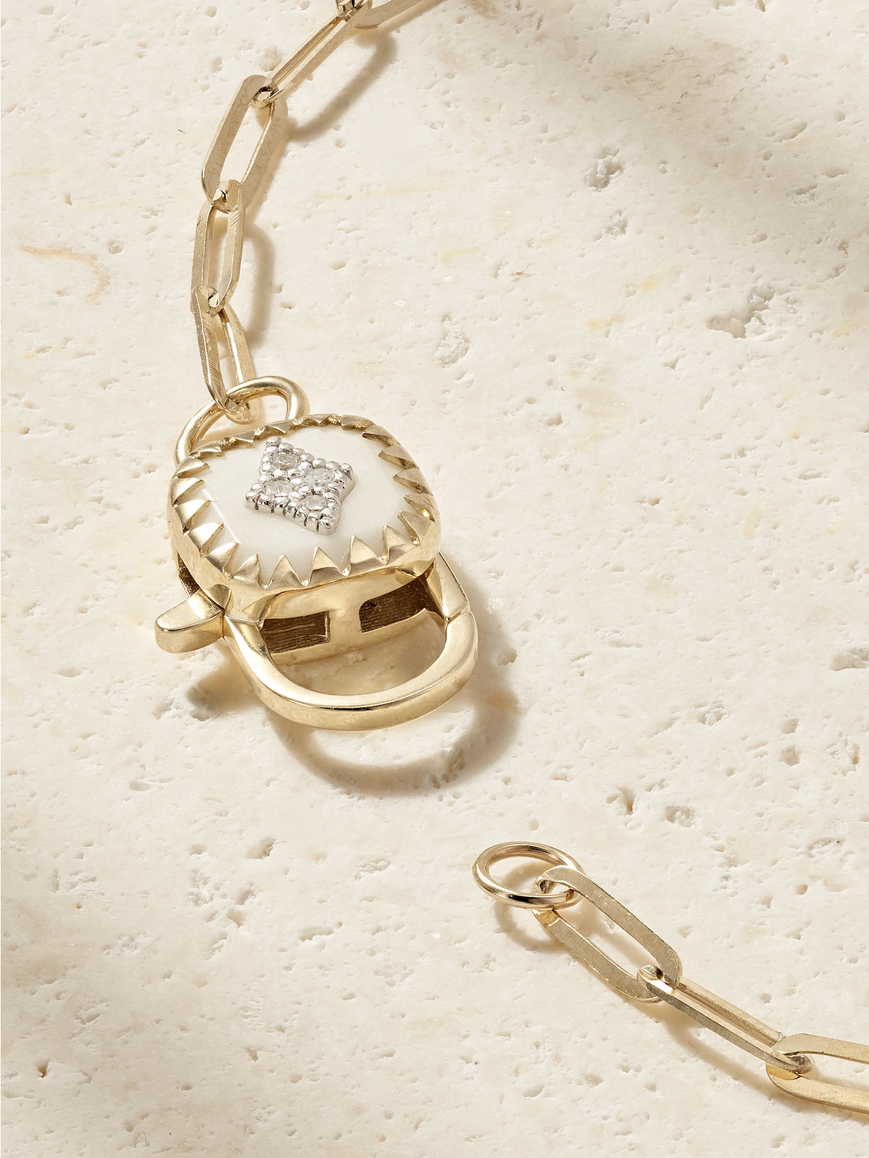 Pascale Monvoisin Ginger 9-karat Gold, Resin And Diamond Bracelet In Gold