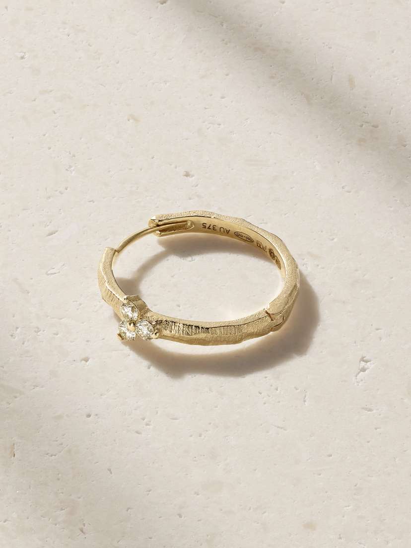 Pascale Monvoisin Gaby N°2 9-karat Gold Diamond Single Hoop Earring
