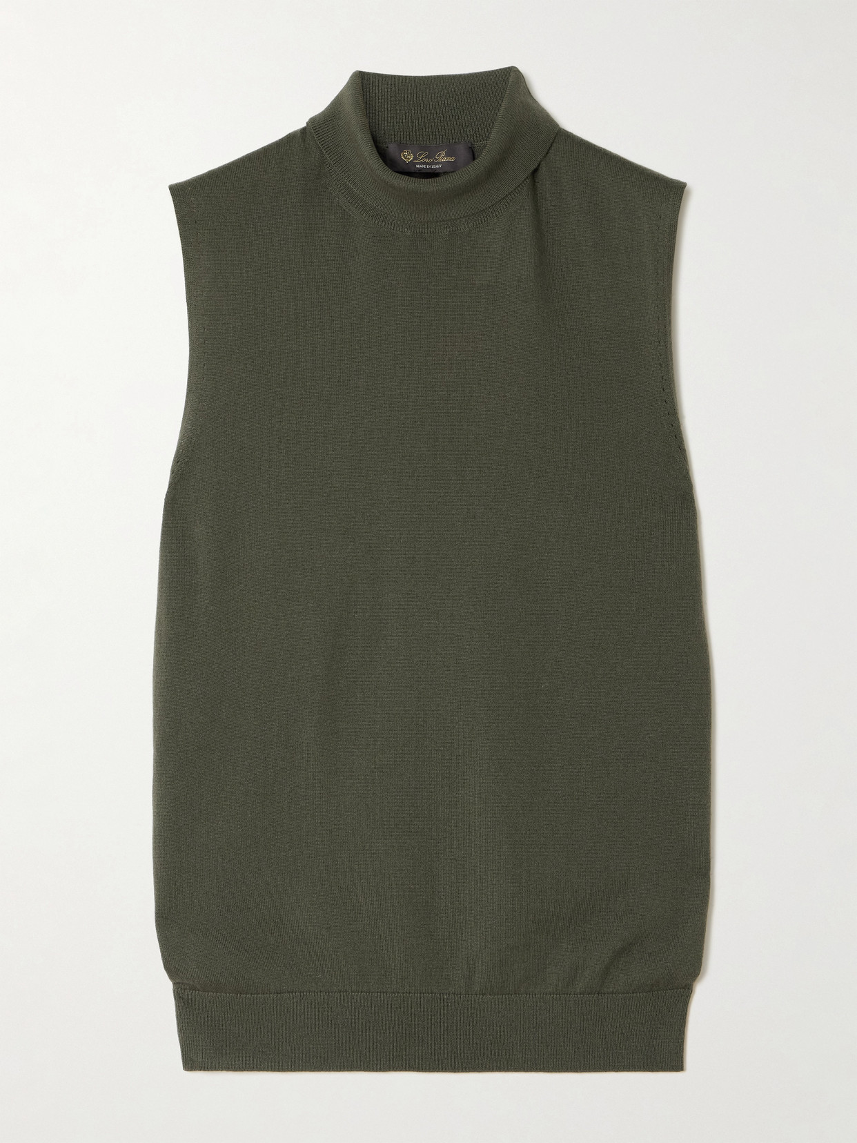 Loro Piana Piuma Cashmere Turtleneck Tank In Black