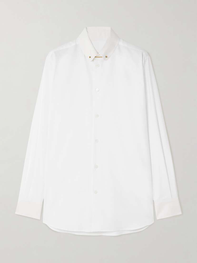Loro Piana Thea Embellished Cotton Oxford Shirt