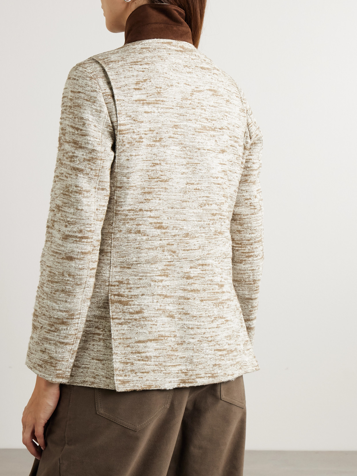 Roadster Suede-Trimmed Textured-Cotton Jacket