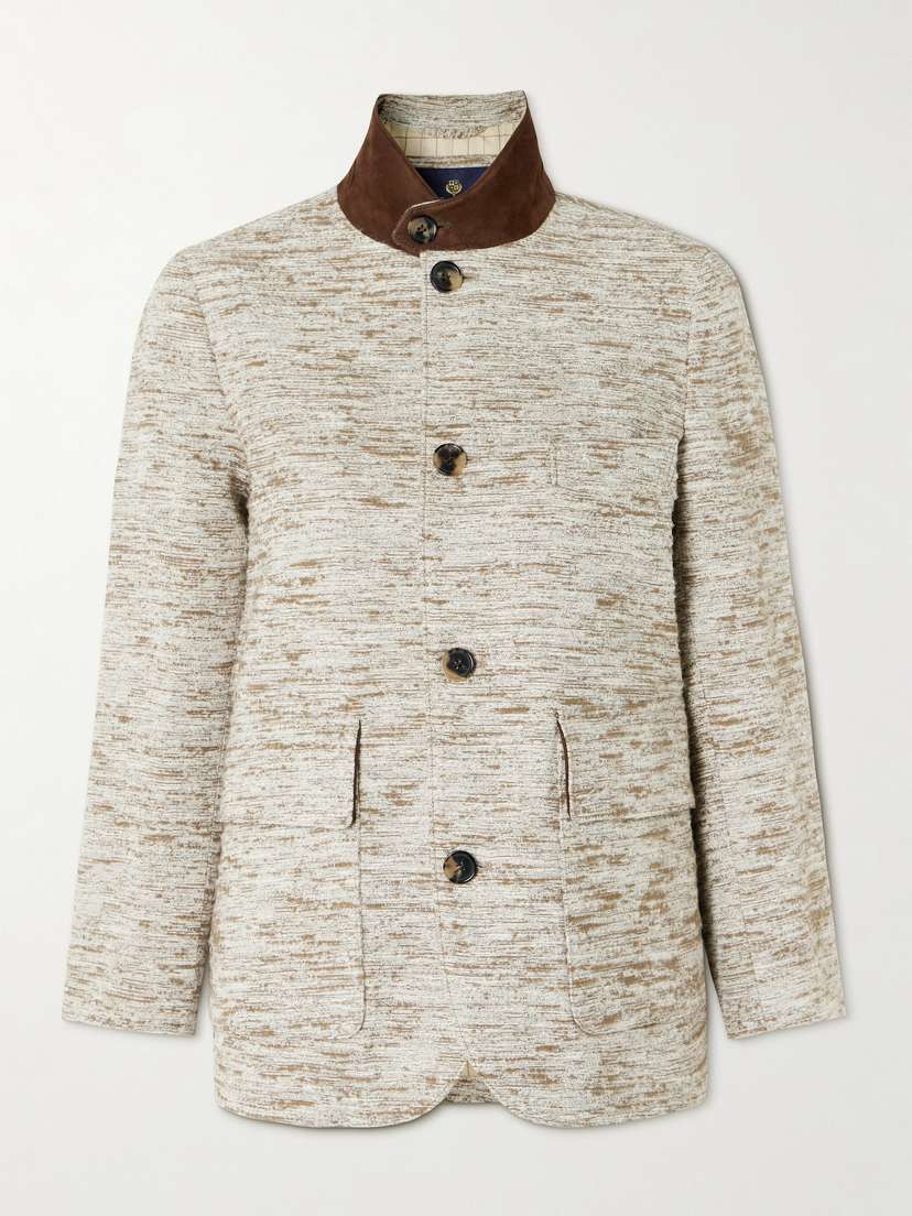 Loro Piana Roadster Suede-trimmed Textured-cotton Jacket