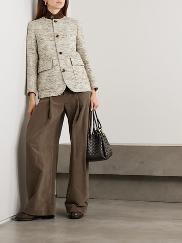 Loro Piana Roadster suede-trimmed textured-cotton jacket