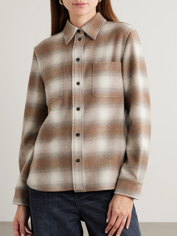 Loro Piana Checked wool and cashmere-blend flannel shirt