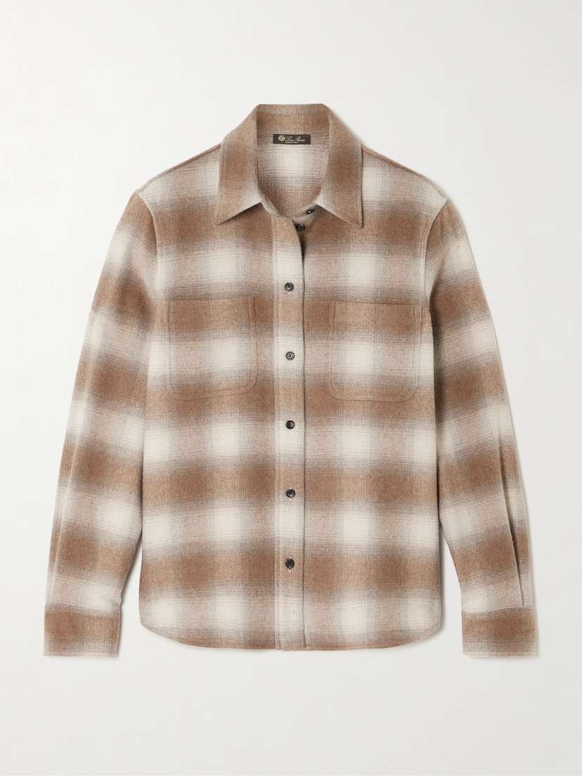 Loro Piana Checked Wool And Cashmere-blend Flannel Shirt