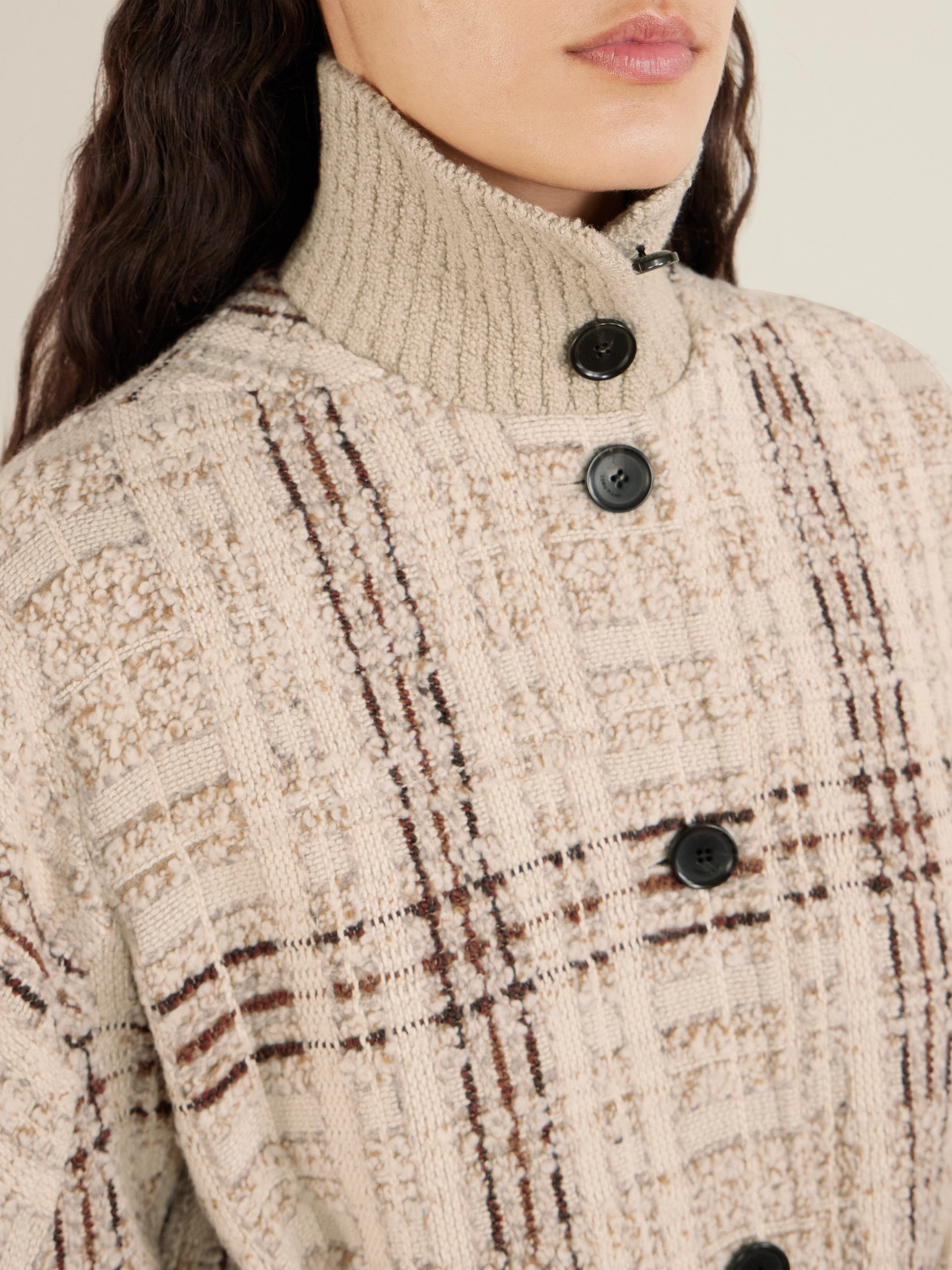 Loro Piana Checked Wool-blend Tweed Coat In Multi