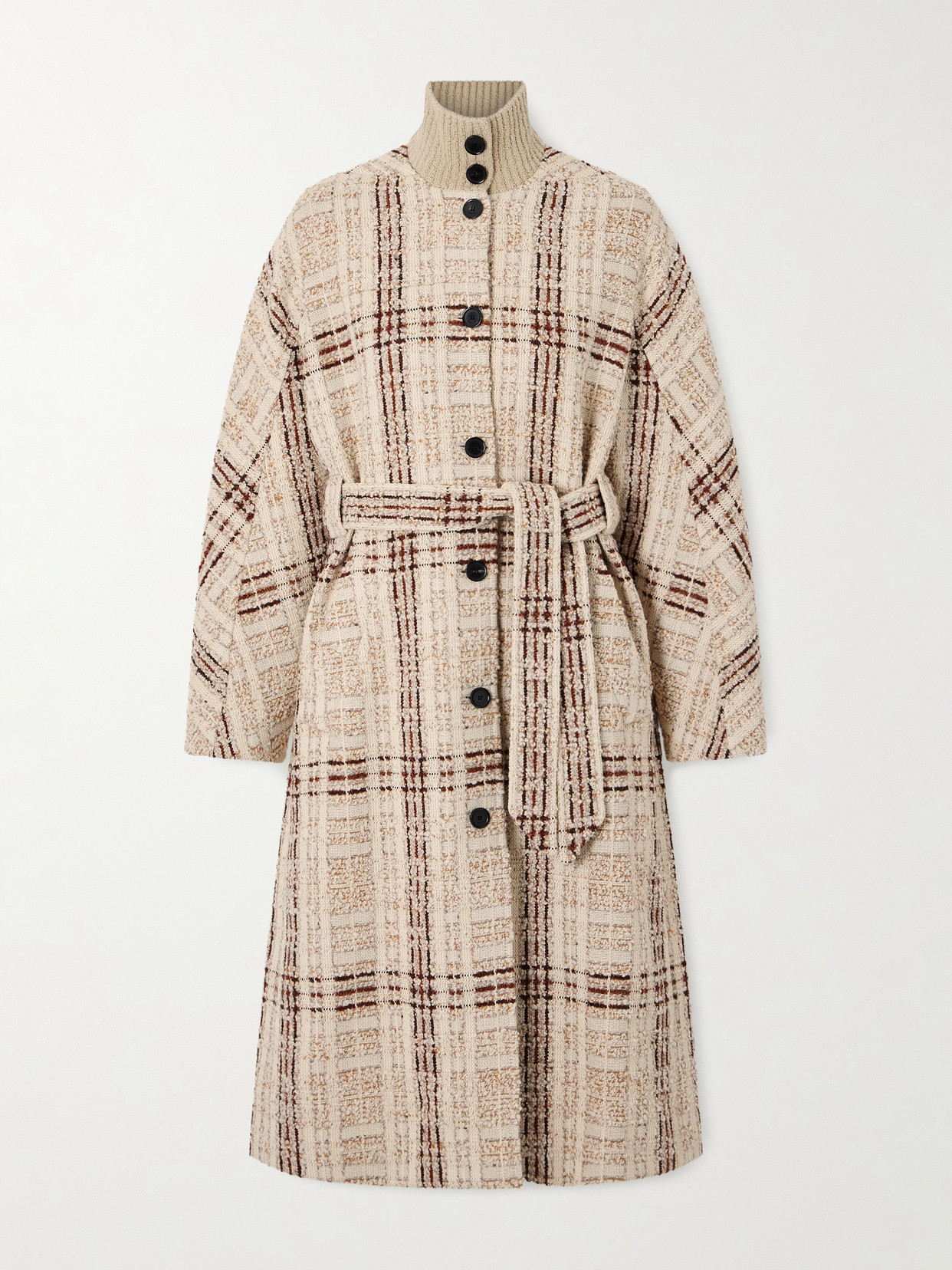 Loro Piana Checked Wool-blend Tweed Coat In Multi