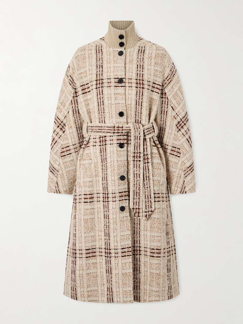 Loro Piana Checked Wool-blend Tweed Coat